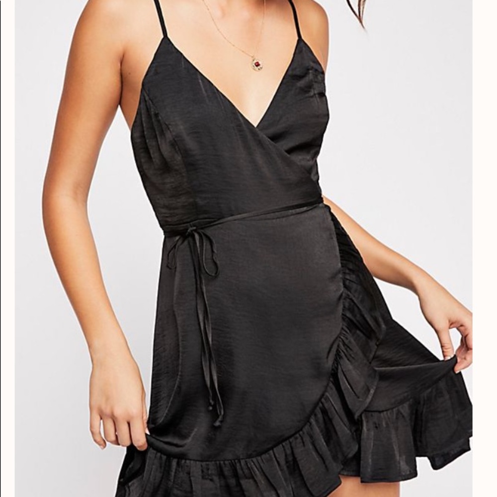 Free People wrap tie dress Black